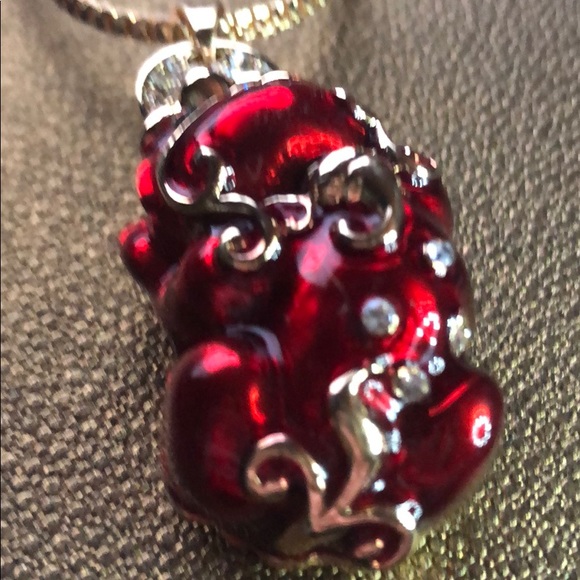 Betsey Johnson Chinese Foo dog Pig Red Gold NWT - Picture 3 of 8
